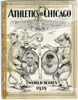 1929 Athletics vs Cubs World Series Program